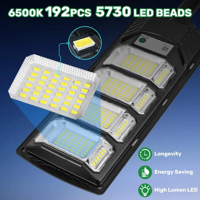 Alt view image 4 of 7 - Commercial 1000000LM LED Outdoor Dusk to Dawn Solar Street Light Road Area Lamp