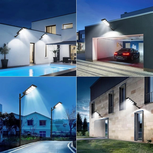 Alt view image 7 of 7 - Commercial 1000000LM LED Outdoor Dusk to Dawn Solar Street Light Road Area Lamp