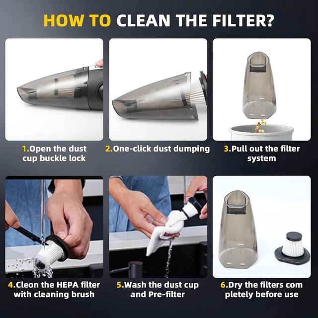 Alt view image 3 of 7 - 120W Car Vacuum Cleaner Strong Cordless Cleaner Suction for Keyboard Car & Home