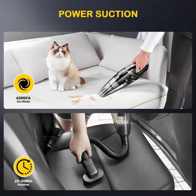 Alt view image 5 of 7 - 120W Car Vacuum Cleaner Strong Cordless Cleaner Suction for Keyboard Car & Home