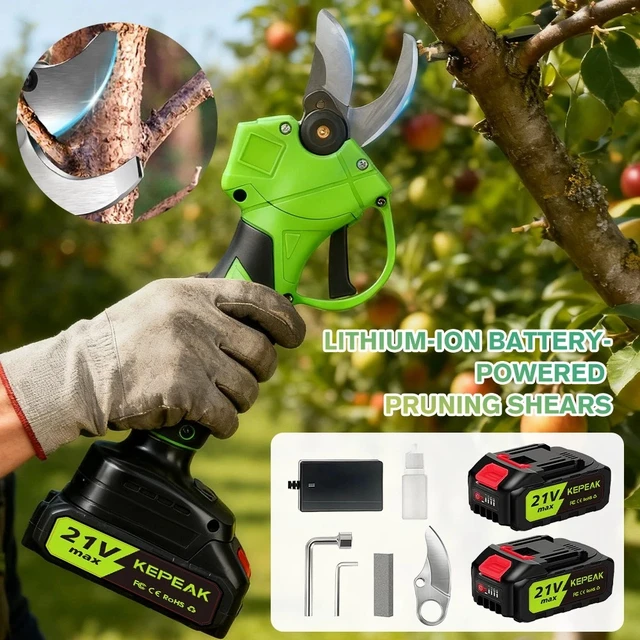 Alt view image 2 of 7 - Electric Pruning Shears Cordless Pruner Brushless Branch Cutter with 2 Batteries