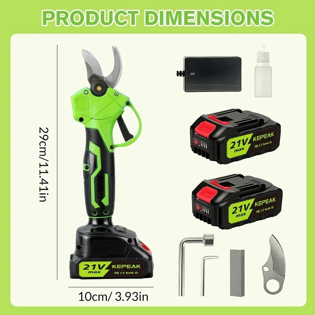 Alt view image 5 of 7 - Electric Pruning Shears Cordless Pruner Brushless Branch Cutter with 2 Batteries