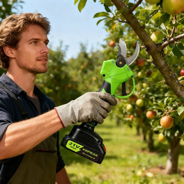 Alt view image 7 of 7 - Electric Pruning Shears Cordless Pruner Brushless Branch Cutter with 2 Batteries