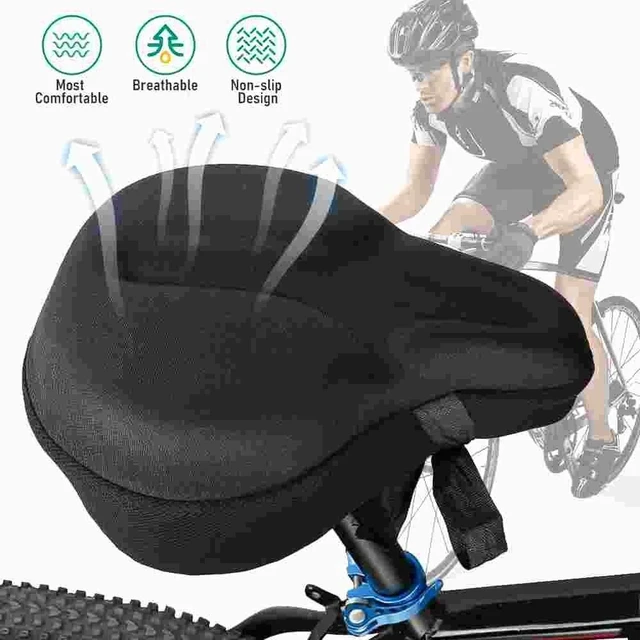 Alt view image 2 of 7 - New Comfort Bike Seat Cushion Soft Gel Extra Wide Big Bum Bicycle Saddle Pad