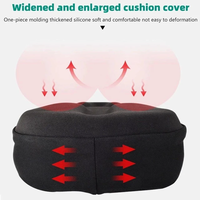 Alt view image 3 of 7 - New Comfort Bike Seat Cushion Soft Gel Extra Wide Big Bum Bicycle Saddle Pad