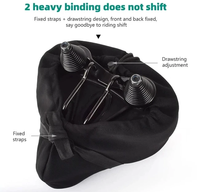 Alt view image 5 of 7 - New Comfort Bike Seat Cushion Soft Gel Extra Wide Big Bum Bicycle Saddle Pad