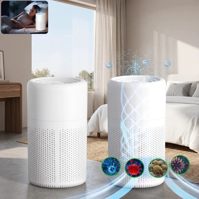 Alt view image 2 of 7 - 2PCS Air Purifier for Home Room True HEPA Washable Filter Allergies Odor Smoke