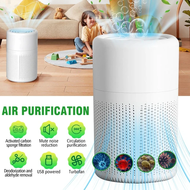 Alt view image 5 of 7 - 2PCS Air Purifier for Home Room True HEPA Washable Filter Allergies Odor Smoke
