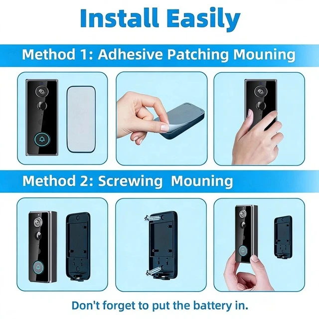 Alt view image 3 of 7 - Smart WiFi Wireless Video Doorbell Security Ring Phone Camera Door Bell Intercom