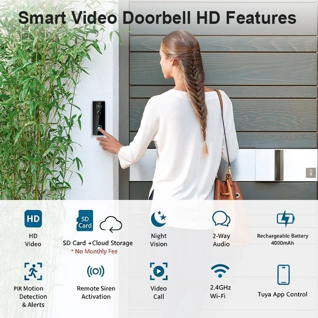 Alt view image 7 of 7 - Smart WiFi Wireless Video Doorbell Security Ring Phone Camera Door Bell Intercom