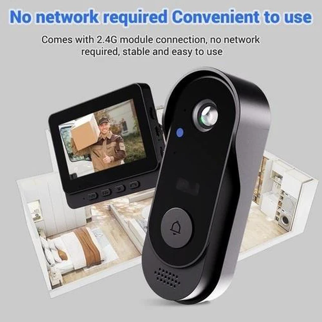 Alt view image 4 of 7 - X8 Smart Video Doorbell w/ Monitor IP66 Waterproof Night Vision No WiFi Needed
