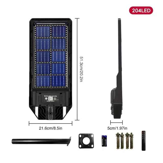 Alt view image 3 of 7 - 300W Solar Street Lights Wall Lamp Dusk to Dawn Motion Sensor Yard Lamp Outdoor