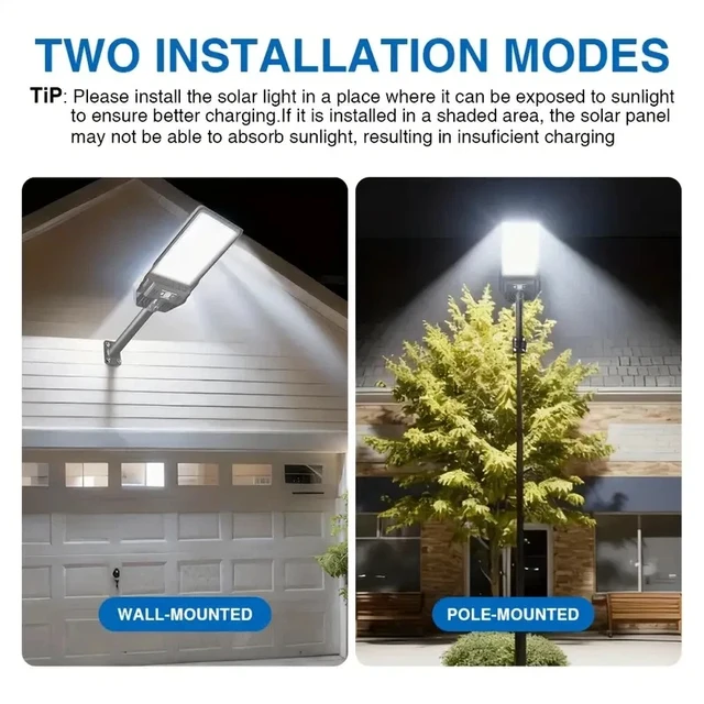 Alt view image 6 of 7 - 300W Solar Street Lights Wall Lamp Dusk to Dawn Motion Sensor Yard Lamp Outdoor