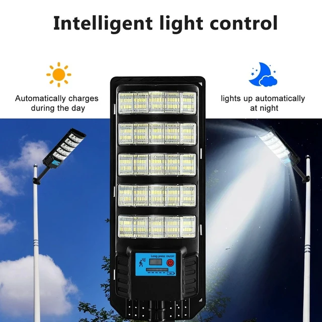 Alt view image 5 of 7 - 300W Commercial Solar Street LED Light Dusk to Dawn Road Area Flood Outdoor Lamp