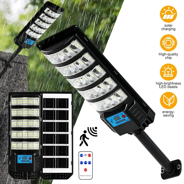 Alt view image 2 of 7 - 300W Commercial Solar Street LED Light Dusk to Dawn Road Area Flood Outdoor Lamp