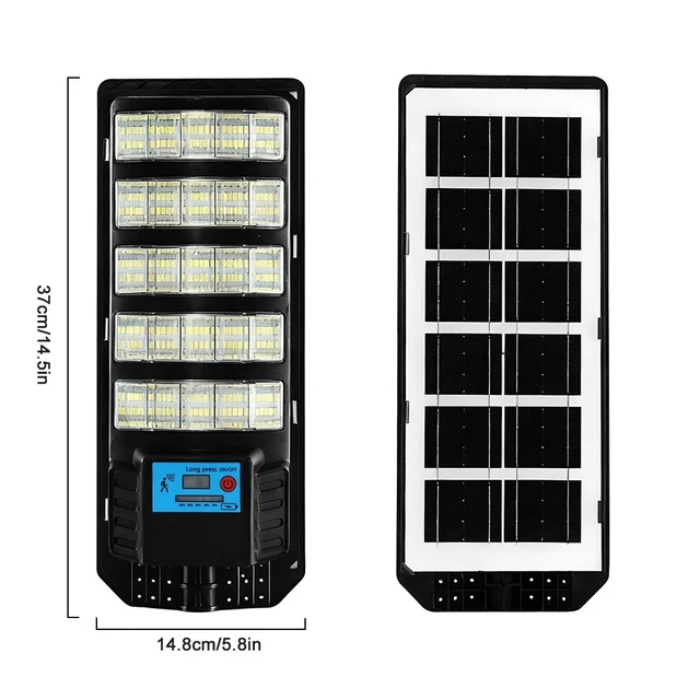 Alt view image 4 of 7 - 300W Commercial Solar Street LED Light Dusk to Dawn Road Area Flood Outdoor Lamp