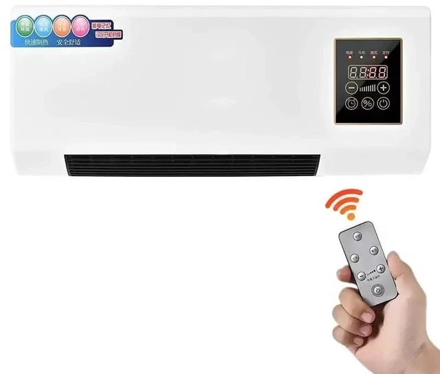 Alt view image 2 of 7 - 2-in-1 1800W Small Wall Mounted Electric Heater and Portable Air Conditioner