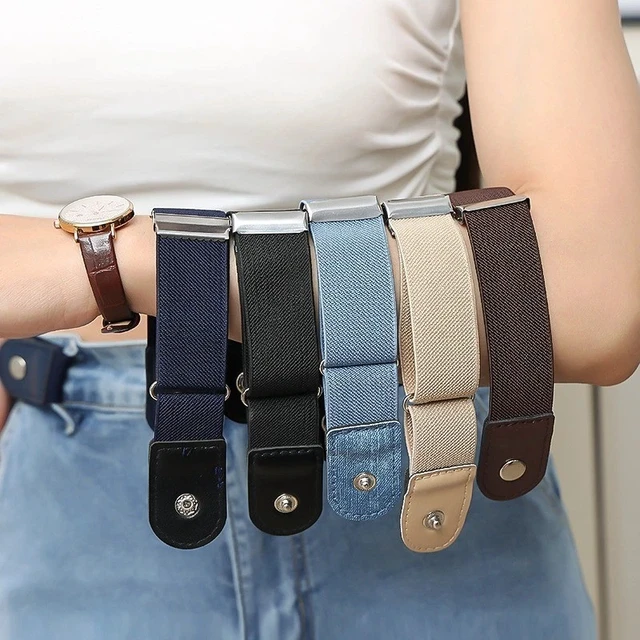 Alt view image 2 of 7 - 2PCS No Buckle Elastic Belt Invisible Waist Belt for Jeans Pants Women