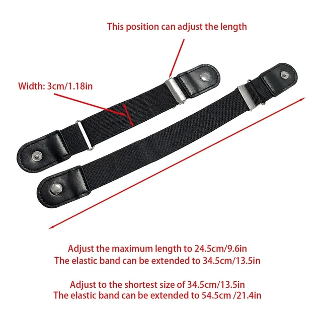 Alt view image 3 of 7 - 2PCS No Buckle Elastic Belt Invisible Waist Belt for Jeans Pants Women