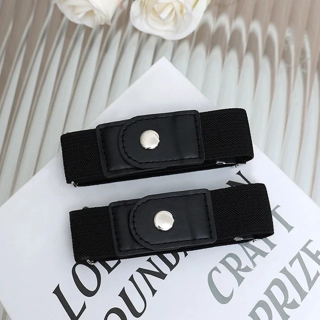 Alt view image 7 of 7 - 2PCS No Buckle Elastic Belt Invisible Waist Belt for Jeans Pants Women