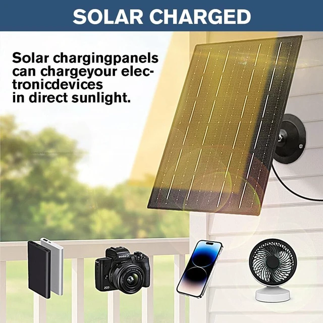 Alt view image 5 of 7 - 20W 5V USB C Solar Panel For Security Camera 360°Adjustable Mounting Waterproof
