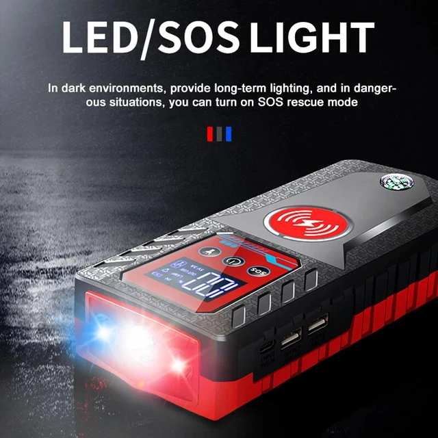 Alt view image 3 of 7 - 8000A Car Jump Starter Booster Jumper Pack Power Bank For 6.0L Gas&5.0L Die