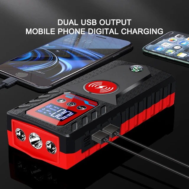 Alt view image 6 of 7 - 8000A Car Jump Starter Booster Jumper Pack Power Bank For 6.0L Gas&5.0L Die