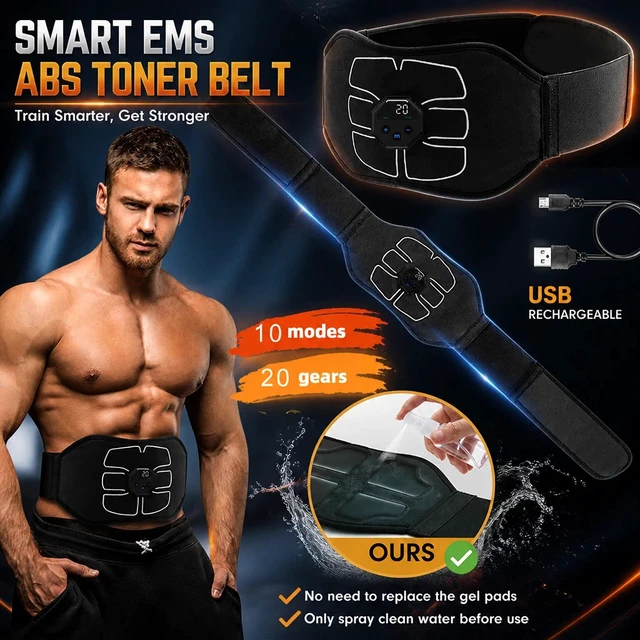 Main image of Rechargeable EMS Abdominal Muscle Toning Belt Trainer ABS Stimulator Toner Belt
