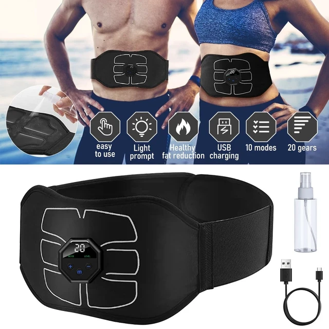 Alt view image 2 of 7 - Rechargeable EMS Abdominal Muscle Toning Belt Trainer ABS Stimulator Toner Belt