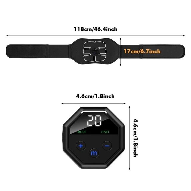 Alt view image 3 of 7 - Rechargeable EMS Abdominal Muscle Toning Belt Trainer ABS Stimulator Toner Belt