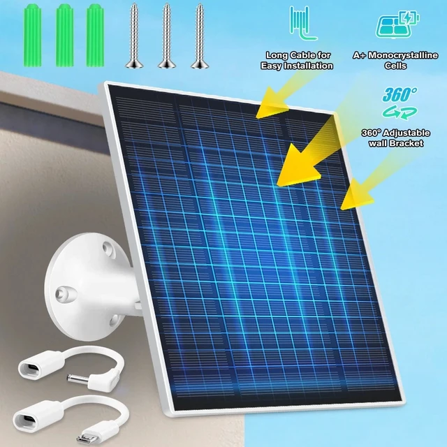 Alt view image 6 of 7 - 5W 5V Mono Solar Panel for Trail Camera Game Camera Hunting Camera with Stand