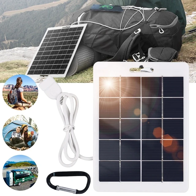 Alt view image 7 of 7 - 10W 5V Solar Panel USB Charging For Phone Charger Camping Hiking Power Bank
