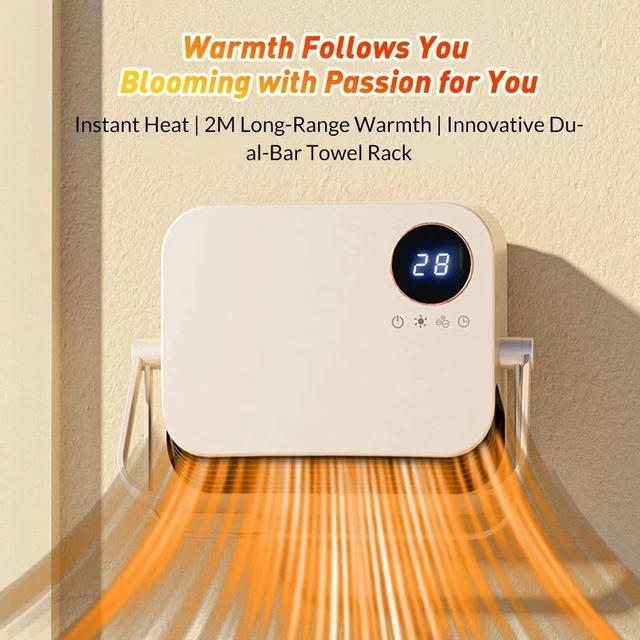 Alt view image 7 of 7 - 1500W Wall Electric Heater Small Space Heater Heater Fan For Bathroom & indoor