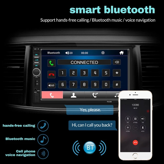 Alt view image 6 of 7 - 2 Din 7''Car Radio Stereo MP5 MirroLink Touch Screen+Rear Camera For Ios&Android