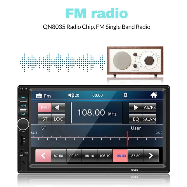 Alt view image 7 of 7 - 2 Din 7''Car Radio Stereo MP5 MirroLink Touch Screen+Rear Camera For Ios&Android