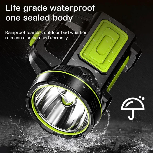 Alt view image 4 of 7 - Searchlight LED Flashlight Hand lamp Hunting Fishing Light USB Rechargeable