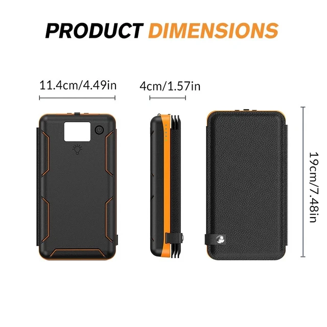 Alt view image 2 of 7 - 46800mAh Solar Power Bank With Folding Solar Panel for Hiking Phone Charger
