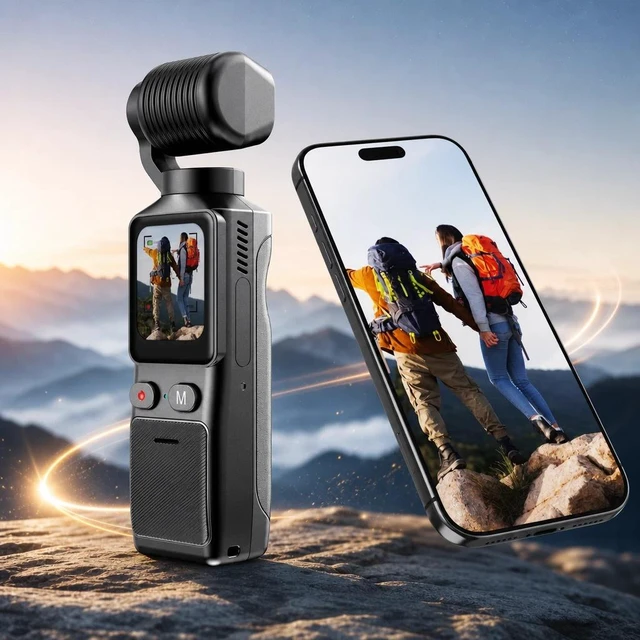 Main image of 2.7K HD Pocket 3 Action Camera 180° Rotation WiFi Vlog Handheld Sports Cam Loop