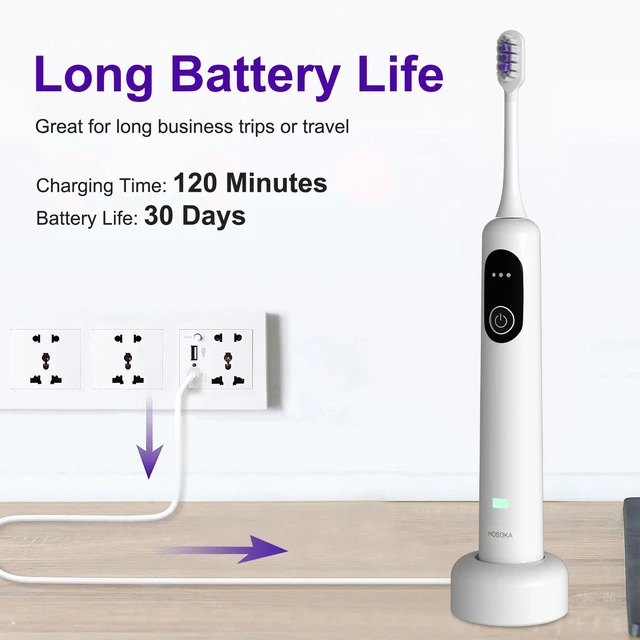 Alt view image 5 of 7 - Electric Toothbrushes Waterproof Oscillating & Vibration Sonic Travel For Adults