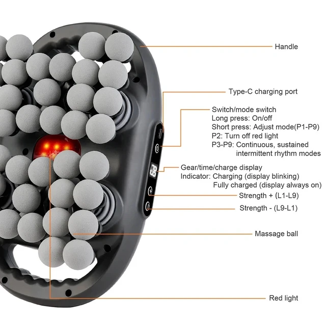 Alt view image 3 of 7 - Massage Gun 42 Heads High Frequency Muscle Massager for Back Neck Shoulder Body