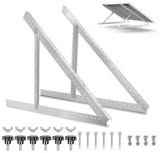 Main image of 2x Adjustable Solar Panel Mounting Brackets Angle Solar Panel Bracket Tilt Mount