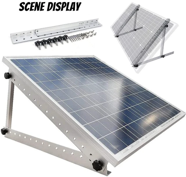 Alt view image 2 of 7 - 2x Adjustable Solar Panel Mounting Brackets Angle Solar Panel Bracket Tilt Mount
