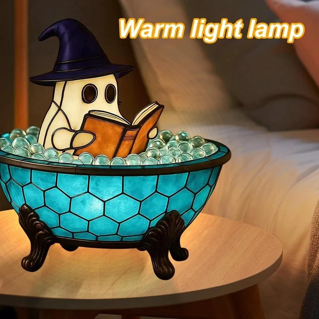 Alt view image 2 of 7 - Ghost Bubble Bath Lamp Halloween Cute Ghost Decor w/ Soft LED Light & Read Lamp