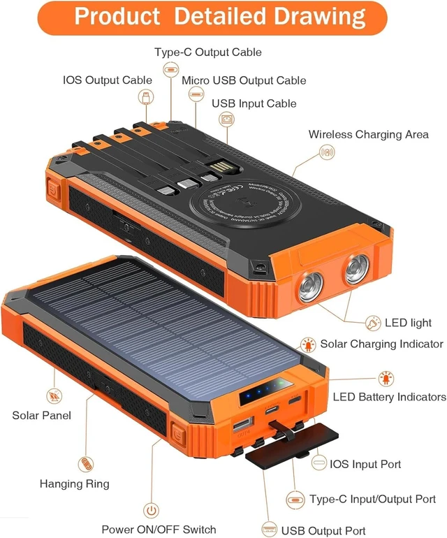 Alt view image 2 of 7 - 36000mAh USB Cargador Portatil Fast Charger Para Celulares Bateria De Celular