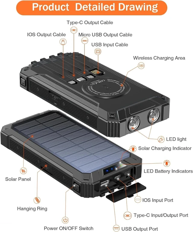 Alt view image 3 of 7 - 36000mAh USB Cargador Portatil Fast Charger Para Celulares Bateria De Celular