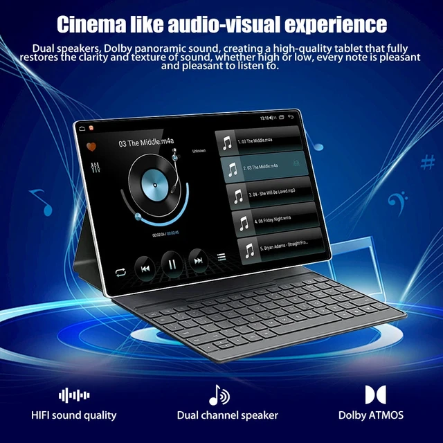 Alt view image 4 of 7 - 10" Children's Tablet Android Tablet PC 4GB+64GB Dual Camera Keyboard Mouse Kit