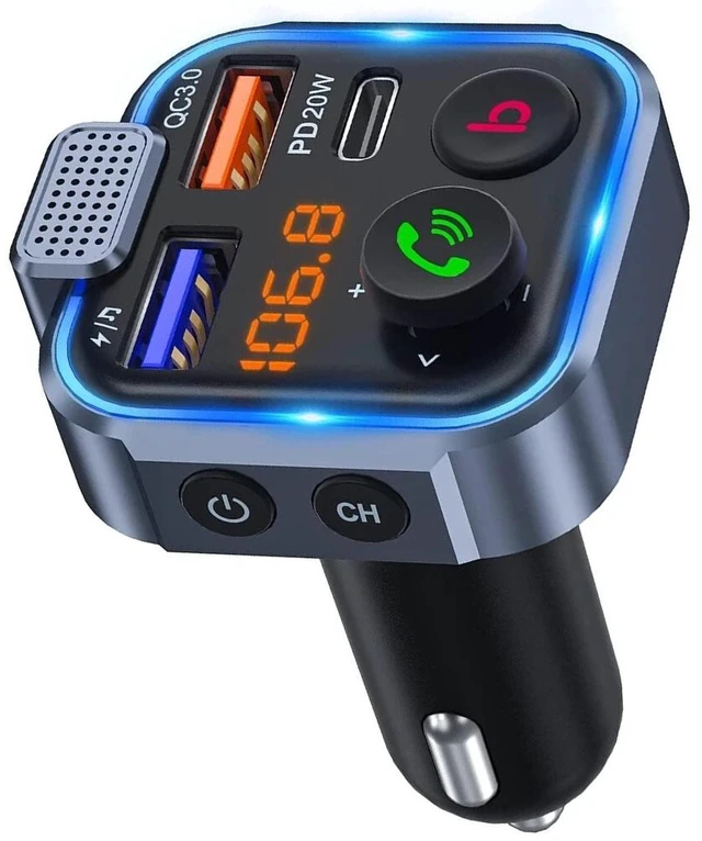 Alt view image 4 of 7 - Bluetooth Car Kit MP3 Player FM Transmitter Wireless Radio Adapter USB Charger