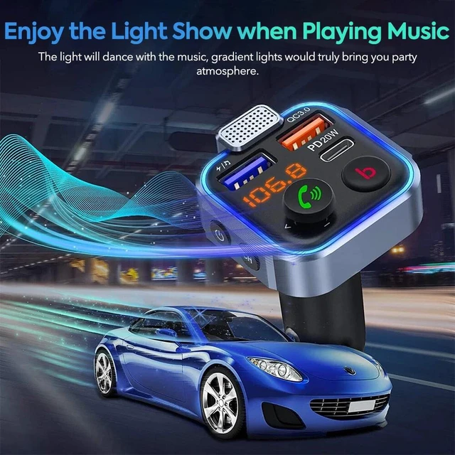 Alt view image 5 of 7 - Bluetooth Car Kit MP3 Player FM Transmitter Wireless Radio Adapter USB Charger