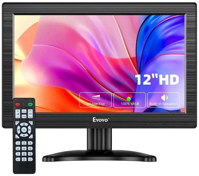 Main image of Eyoyo 12'' Portable Monitor HD 1366x768 Display Screen AV VGA BNC HDMI for CCTV