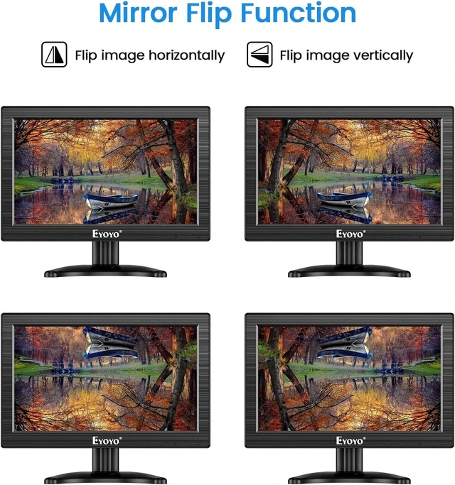 Alt view image 4 of 7 - Eyoyo 12'' Portable Monitor HD 1366x768 Display Screen AV VGA BNC HDMI for CCTV